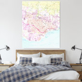 ヴィンテージサンタバーバラカリフォルニアの地図（1952年） キャンバスプリント (インサイチュ (寝室))