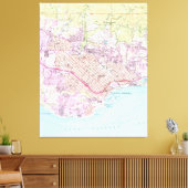 ヴィンテージサンタバーバラカリフォルニアの地図（1952年） キャンバスプリント (インサイチュ (リビング))