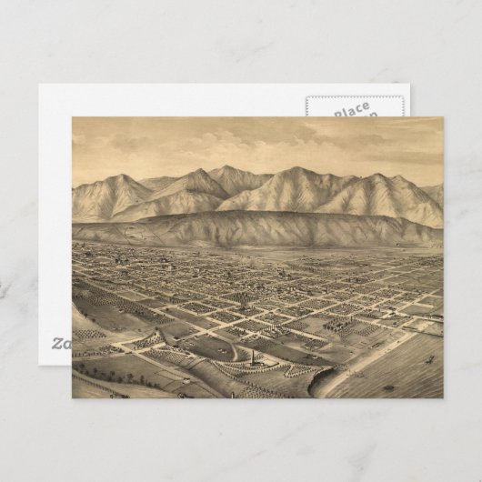 ヴィンテージサンタバーバラCAの絵図(1877) ポストカード (正面/裏面)