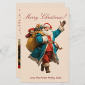 ヴィンテージサンタパーソナライズされたクリスマスデザイン (正面/裏面)