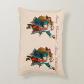 ヴィンテージサンタパーソナライズされたクリスマスデザイン アクセントクッション (裏面(縦))