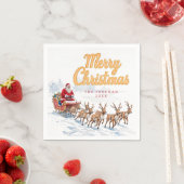 ヴィンテージサンタパーソナライズされたクリスマスナプキンス スタンダードカクテルナプキン (インサイチュ)