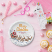 ヴィンテージサンタパーソナライズされたクリスマスプレート ペーパープレート (パーティー)