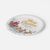 ヴィンテージサンタパーソナライズされたクリスマスプレート ペーパープレート (アングル)