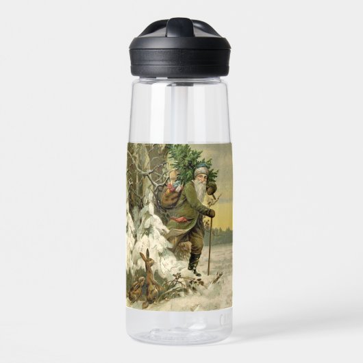 ヴィンテージサンタビクトリアンクリスマス ウォーターボトル (正面)