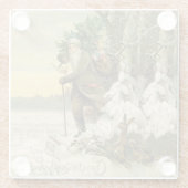 ヴィンテージサンタビクトリアンクリスマス ガラスコースター (裏面)