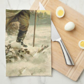 ヴィンテージサンタビクトリアンクリスマス キッチンタオル (四つ折り)