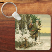 ヴィンテージサンタビクトリアンクリスマス キーホルダー (正面)