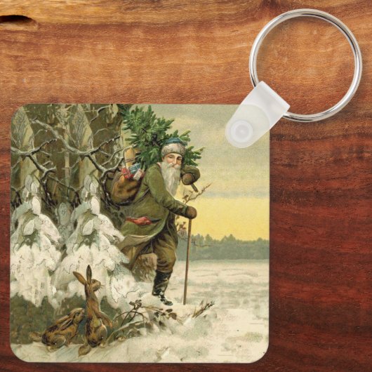 ヴィンテージサンタビクトリアンクリスマス キーホルダー (裏面)