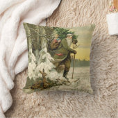 ヴィンテージサンタビクトリアンクリスマス クッション (ブランケット)