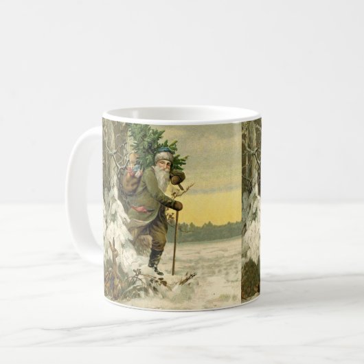 ヴィンテージサンタビクトリアンクリスマス コーヒーマグカップ (正面左)