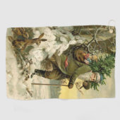 ヴィンテージサンタビクトリアンクリスマス ゴルフタオル (横)