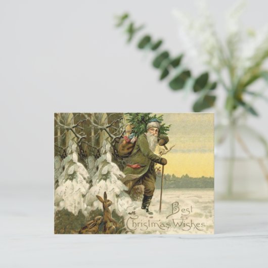 ヴィンテージサンタビクトリアンクリスマス シーズンポストカード (スタンド正面)