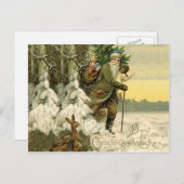 ヴィンテージサンタビクトリアンクリスマス シーズンポストカード (正面/裏面)