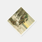 ヴィンテージサンタビクトリアンクリスマス スタンダードカクテルナプキン (角)