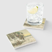 ヴィンテージサンタビクトリアンクリスマス ストーンコースター (横)