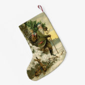 ヴィンテージサンタビクトリアンクリスマス スモールクリスマスストッキング (裏面 (吊り時))