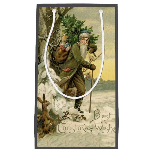 ヴィンテージサンタビクトリアンクリスマス スモールペーパーバッグ (正面)