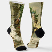 ヴィンテージサンタビクトリアンクリスマス ソックス (傾斜あり)