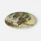 ヴィンテージサンタビクトリアンクリスマス ペーパープレート (アングル)