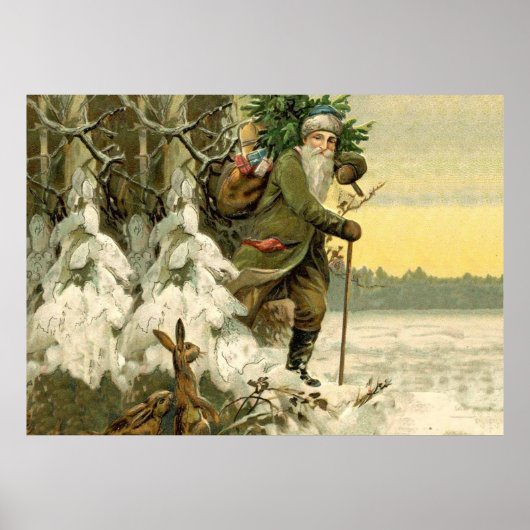 ヴィンテージサンタビクトリアンクリスマス ポスター (正面)