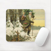ヴィンテージサンタビクトリアンクリスマス マウスパッド (マウス)