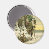 ヴィンテージサンタビクトリアンクリスマス マグネット (正面/裏面)