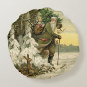 ヴィンテージサンタビクトリアンクリスマス ラウンドクッション (裏面)