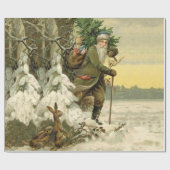 ヴィンテージサンタビクトリアンクリスマス ラッピングペーパー (フラット)