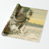 ヴィンテージサンタビクトリアンクリスマス ラッピングペーパー (アンロールド)