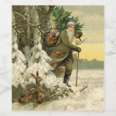 ヴィンテージサンタビクトリアンクリスマス ワインラベル (シングルラベル)