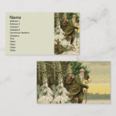 ヴィンテージサンタビクトリアンクリスマス 名刺 (正面/裏面)