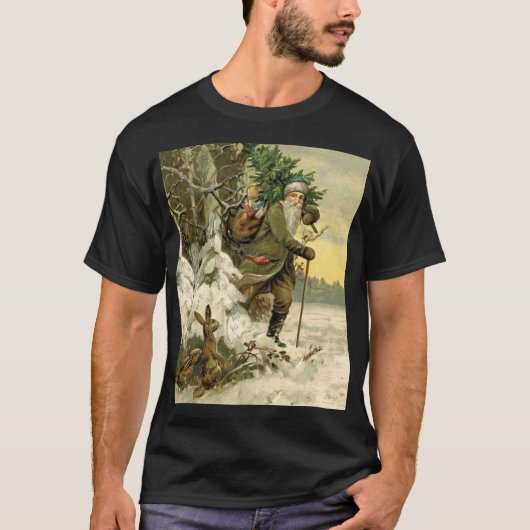 ヴィンテージサンタビクトリアンクリスマス Tシャツ (正面)