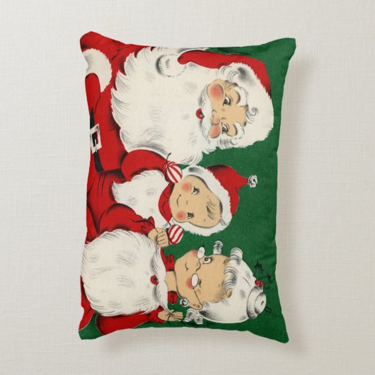 ヴィンテージサンタファミリークリスマスアクセントピロー アクセントクッション (裏面(縦))