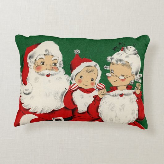 ヴィンテージサンタファミリークリスマスアクセントピロー アクセントクッション (裏面)