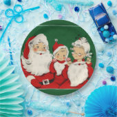 ヴィンテージサンタファミリークリスマスディナー ペーパープレート (パーティー)