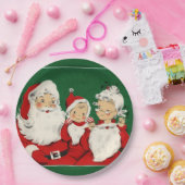 ヴィンテージサンタファミリークリスマスディナー ペーパープレート (パーティー)