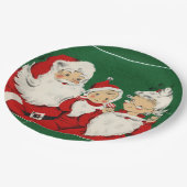 ヴィンテージサンタファミリークリスマスディナー ペーパープレート (アングル)