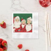 ヴィンテージサンタファミリークリスマスペーパーナプキン 縁ありカクテルナプキン (インサイチュ)