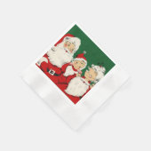 ヴィンテージサンタファミリークリスマスペーパーナプキン 縁ありカクテルナプキン (角)