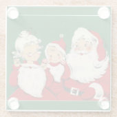 ヴィンテージサンタファミリークリスマス ガラスコースター (裏面)