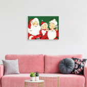 ヴィンテージサンタファミリークリスマス キャンバスプリント (インサイチュ (リビング))