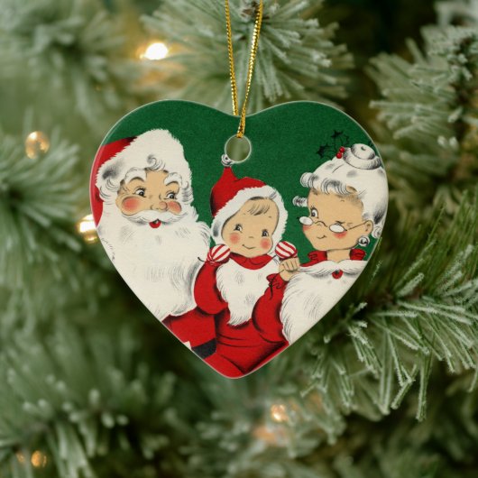 ヴィンテージサンタファミリークリスマス セラミックオーナメント (ツリー)