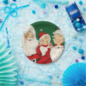 ヴィンテージサンタファミリークリスマス ペーパープレート (パーティー)