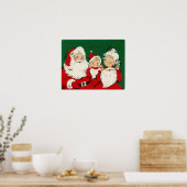 ヴィンテージサンタファミリークリスマス ポスター (キッチン)