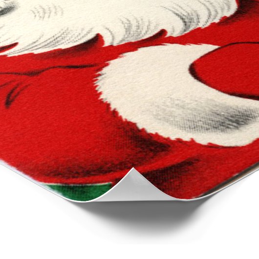 ヴィンテージサンタファミリークリスマス ポスター (角)