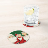 ヴィンテージサンタファミリークリスマス ラウンドペーパーコースター (インサイチュ)