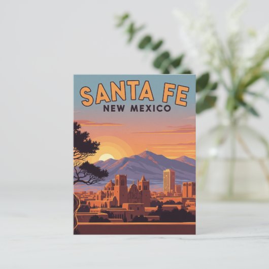 ヴィンテージサンタフェスカイラインニューメキシコ ポストカード (スタンド正面)