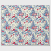 ヴィンテージサンタブルークリスマスツリートイレラップ ラッピングペーパー (フラット)