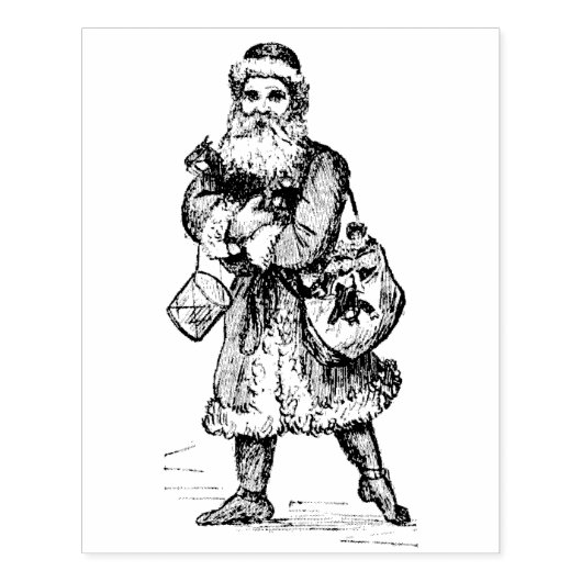 ヴィンテージサンタプレゼント袋 ラバースタンプ (インプリント)